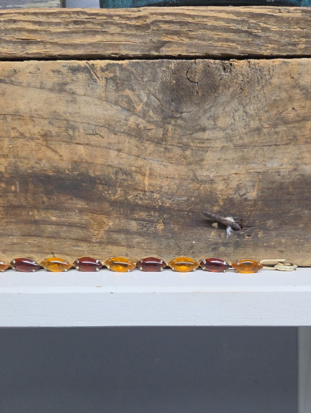 Vintage Baltic Amber Beaded Link Bracelet